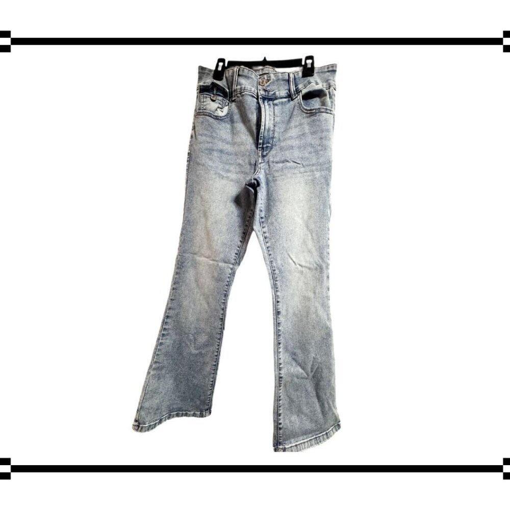 Rachel Roy Light Wash Flare Jeans Size 10 High Rise Bootcut Stretch Denim - Picture 3 of 7